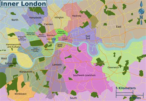 Inner London districts map, London. http://wikitravel.org London Tourist Spots, London Tourist ...