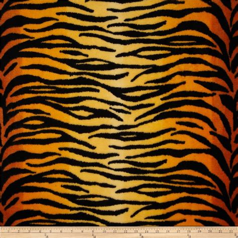 Fleece Animal Print Tiger Black/Gold - Discount Designer Fabric - Fabric.com