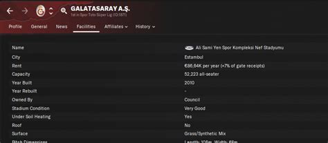 Galatasaray's stadium is owned by Council? : r/footballmanagergames