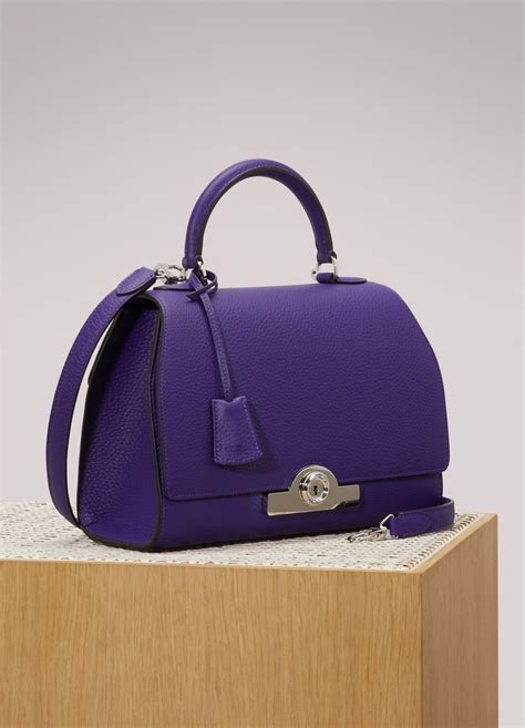 Light Bluish Purple Designer Bag | Leather satchel handbags, Bags ...