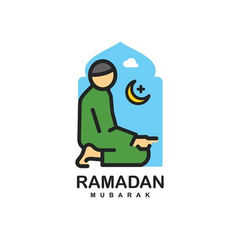 Islamic prayer logo design vector 11962016 Vector Art at Vecteezy