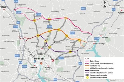 Ipswich Northern Route: Three routes mooted for A12/A14 bypass - BBC News