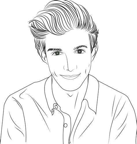 Line Drawing Portrait Png (2248x2354), Png Download