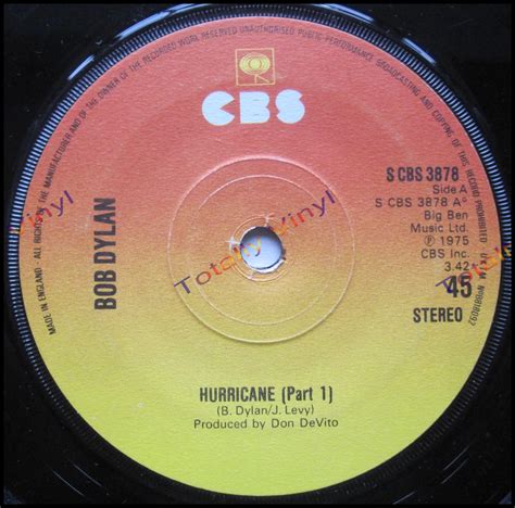 Totally Vinyl Records || Dylan, Bob - Hurricane (part 1-3.42 ...