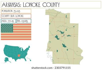 Large Detailed Map Lonoke County Arkansas Stock Vector (Royalty Free) 2303791155 | Shutterstock