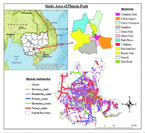 The map of the districts and the location of Phnom Penh. | Download Scientific Diagram