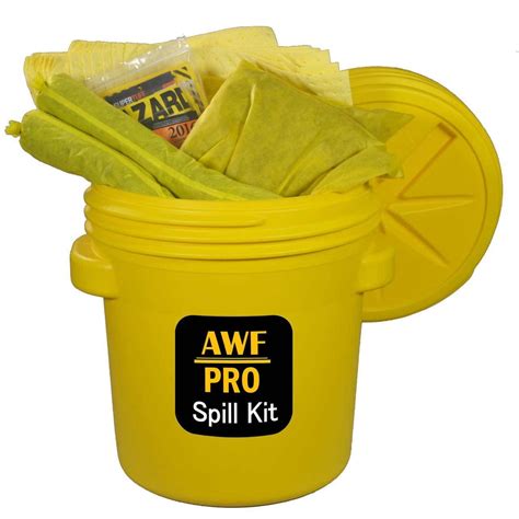 20 Gallon Hazmat Spill Kit Includes Overpack Drum,12 Pads 15”x19”, 9 Socks 3”x4’, 2 Pillows 18 ...