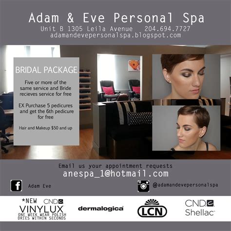 Adam and Eve Personal Spa: Spa Packages