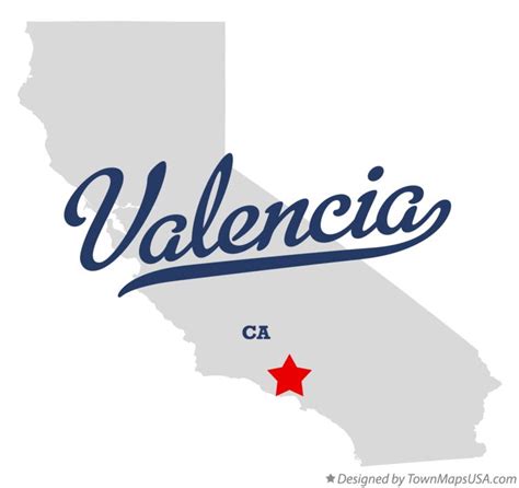 Map of Valencia, CA, California