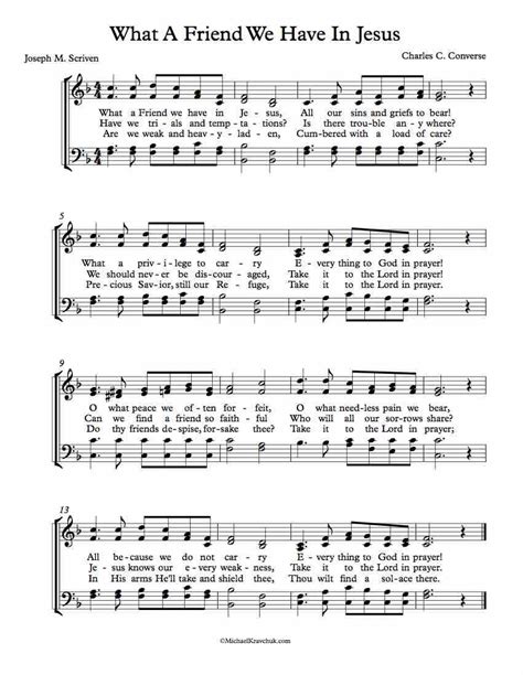 Free Choir Sheet Music - What A Friend We Have In Jesus | Hymn music ...