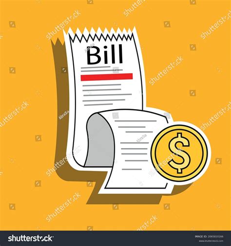 Cartoon Style Bill Vector Illustration Isolated Stock Vector (Royalty ...