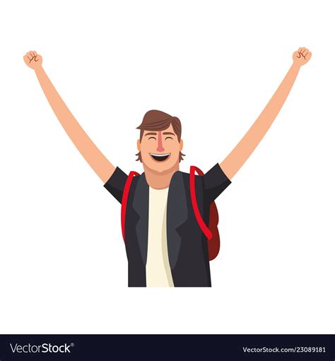 Happy man cartoon Royalty Free Vector Image - VectorStock