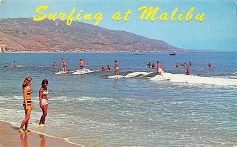 Malibu surfing postcard. | California postcard, Surfing, Malibu