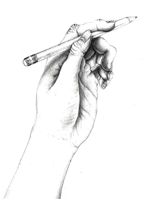 Pencil Drawing of a Hand Holding a Pencil by TwistedxVision on DeviantArt