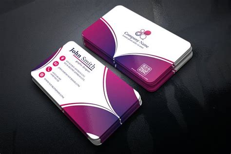 Abstract Business Card Design with 2 different colors (153630) | Business Cards | Design Bundles ...