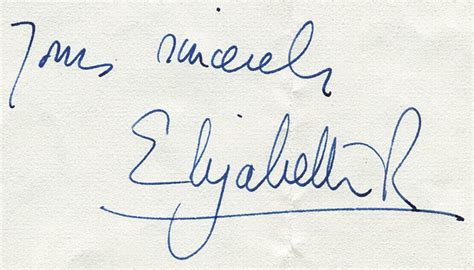 Queen Elizabeth II, signature 'Elizabeth R' on Sept.24th 1979 ...