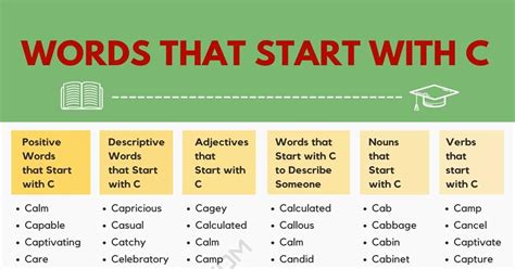 1900+ Cool Words that Start with C (C Words in English) • 7ESL