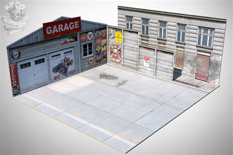 Printable Garage Diorama Template