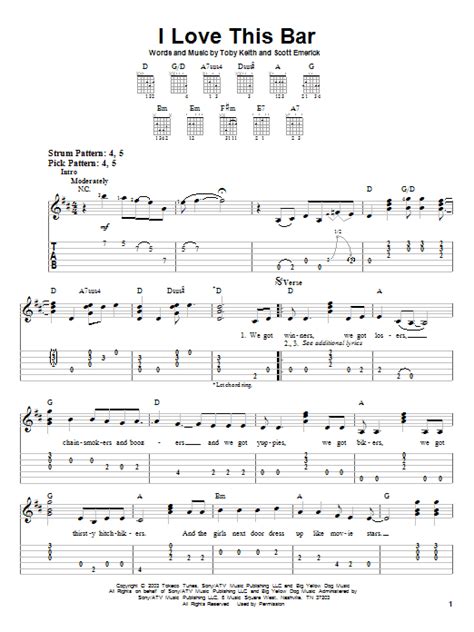 I Love This Bar by Toby Keith - Easy Guitar Tab - Guitar Instructor