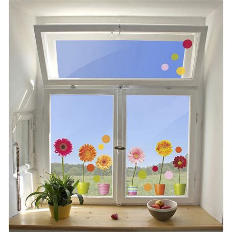 Brewster 24.4 in. x 12.2 in. Gerberas Flowers Window Decals-CR-64003 - The Home Depot