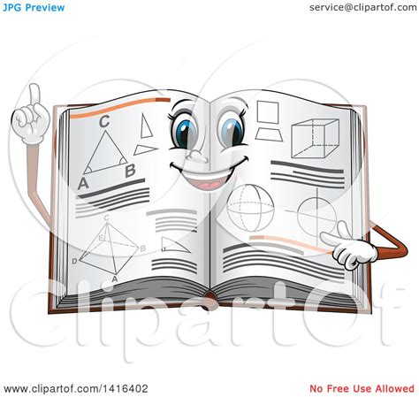 Clipart of a Math Book Character - Royalty Free Vector Illustration by ...