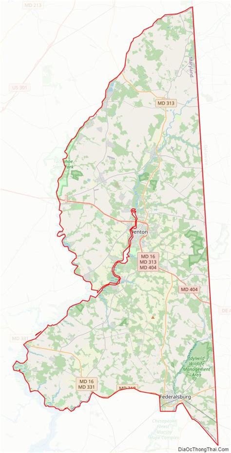 Map of Caroline County, Maryland - Địa Ốc Thông Thái