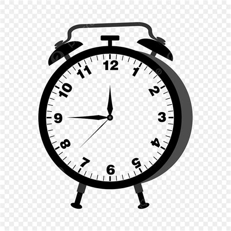 Cute Alarm Clock Clipart Vector, Black Alarm Clock Vector, Clock, Analog Clock, Alarm Clock PNG ...