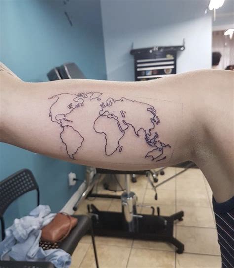 Globe/world map outline tattoo | World map outline, Tattoos, Map outline