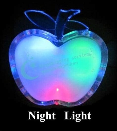 Beautiful Colorful LED Apple Night Light EU Plug Bedside Lamp LED ...