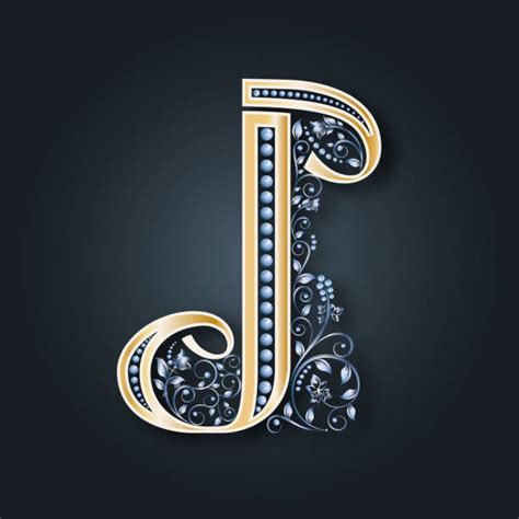 Royalty Free Silhouette Of Fancy Letter J Clip Art, Vector Images ...