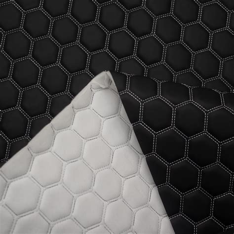 Hexagon Quilted 8mm Foam Backed Faux Leather Vehicle Upholstery Fabric | eBay