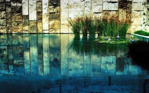 Black and White Wallpapers: Water - Wall Reflection Wallpaper
