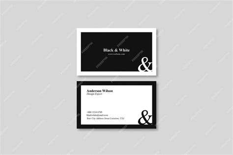 Premium PSD | Black white business card front back psd template