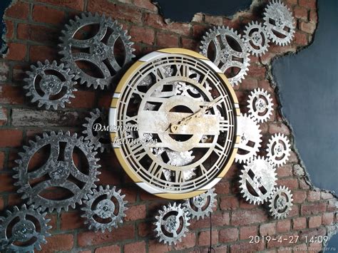 Large wall clock "Steampunk" with rotating gears – купить на Ярмарке Мастеров – AG59RCOM ...