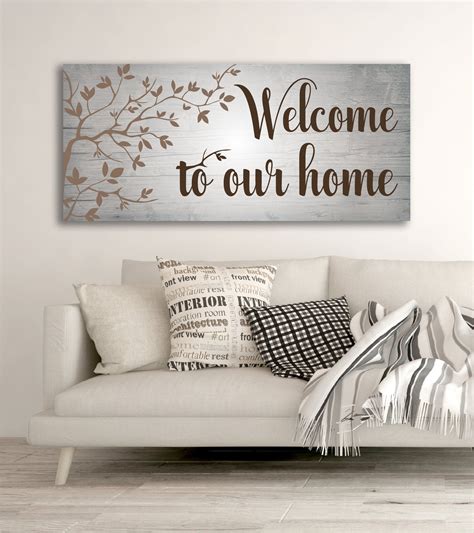 Home Wall Art: Welcome To Our Home V3 (Wood Frame Ready To Hang) | Home wall art, Family wall ...