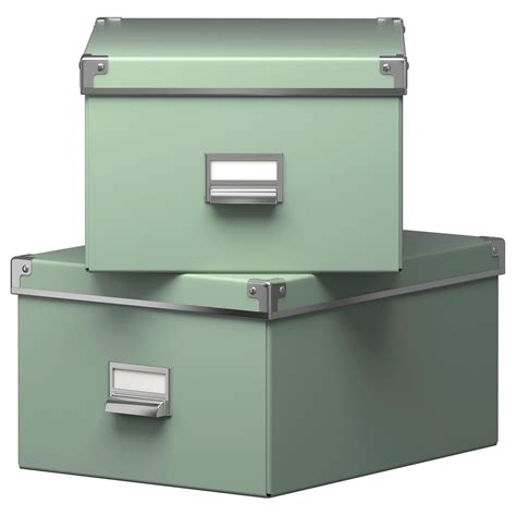 KASSETT Box with lid - green, 27x35x18 cm - IKEA | For the home | Pinterest | Office spaces ...