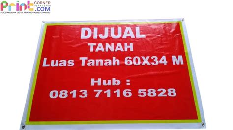 Cetak Spanduk DiJual Tanah ~ Print Corner