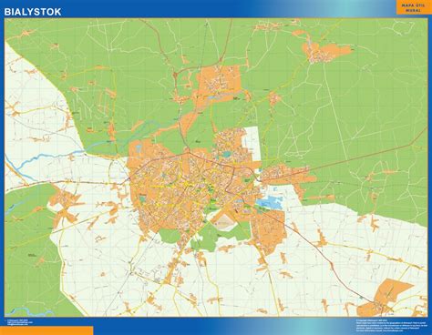 Bialystok wall map Poland | Largest maps of the world. Our big collection