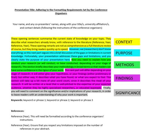 Writing a Conference Abstract (Cheat Sheet) – Thesislink