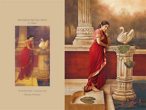 South Indian Actresses Portrait Raja Ravi Varma’s Painting in G Venket Ram’s Calendar 2020