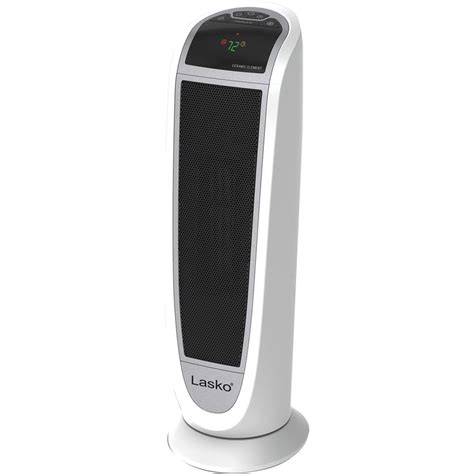 Shop Lasko Ceramic Tower White Electric Space Heater with Thermostat Energy Saving Setting at ...