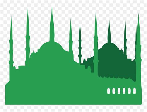 Mosque Background Green Islamic, HD Png Download - vhv