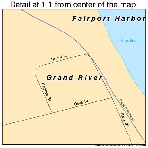 Grand River Ohio Street Map 3931234