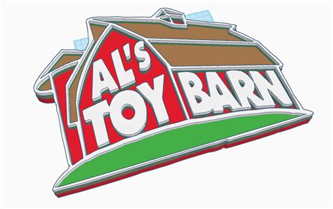 3MF file Al's Toy Barn Pixar Toy Story Multicolour Logo・Model to download and 3D print・Cults