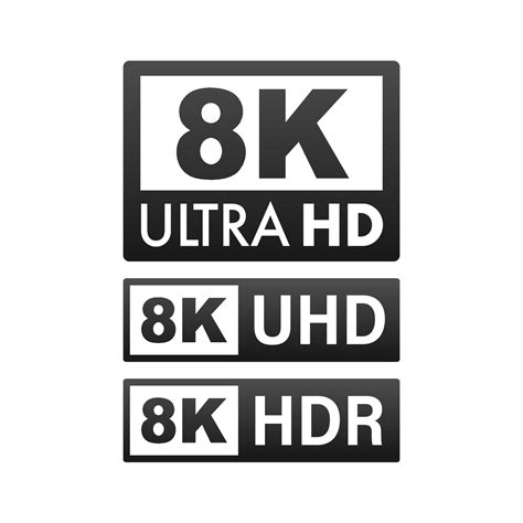 8K Ultra HD label. High technology. LED television display. Vector illustration. 29923530 Vector ...