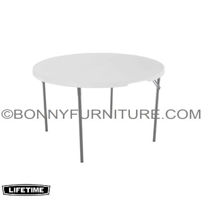 LIFETIME 48-INCH ROUND FOLD-IN-HALF TABLE - WHITE - Bonny Furniture