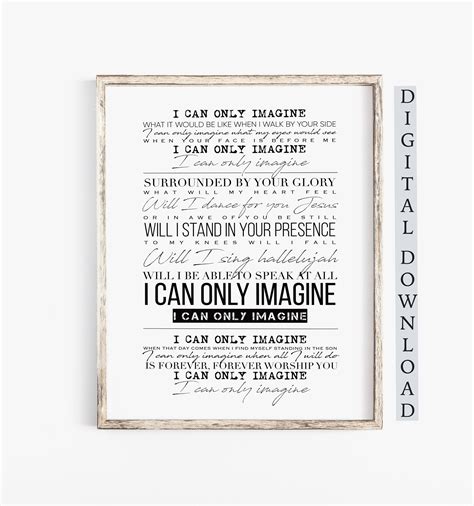 I Can Only Imagine Lyrics Printable