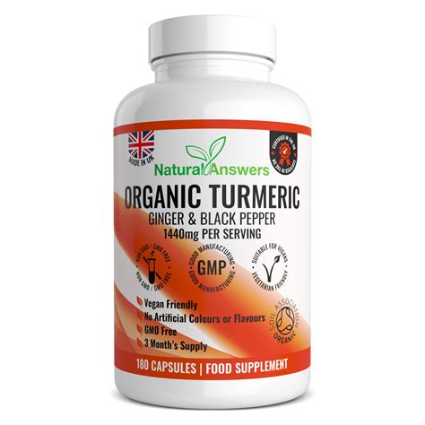 Turmeric, Ginger & Black Pepper 180 Capsules | Natural Answers