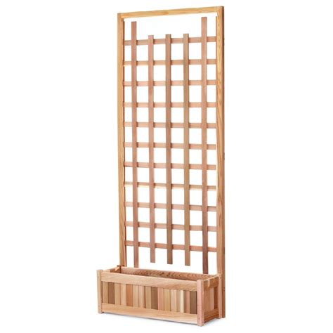 30-in Planter Box & Trellis Privacy Screen - All Things Cedar PL30-T | Planter box with trellis ...