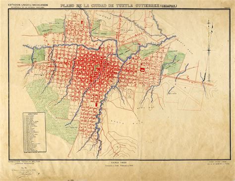 Tuxtla Gutierrez' City Map, 1939 - 1941 | Map, Vintage world maps, World map